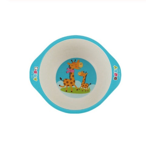 Natural Bamboo Fiber Kids Bowls – Cartoon Animal Eco-Friendly Baby & Toddler Feeding Se
