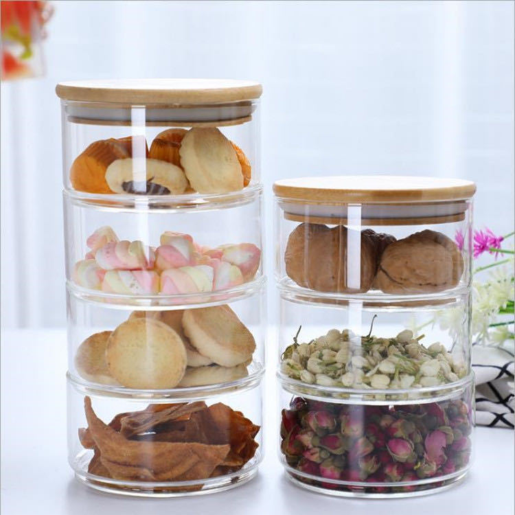 Eco-Friendly Glass Storage Containers with Natural Bamboo Lid – Airtight Zero-Waste Food Jars