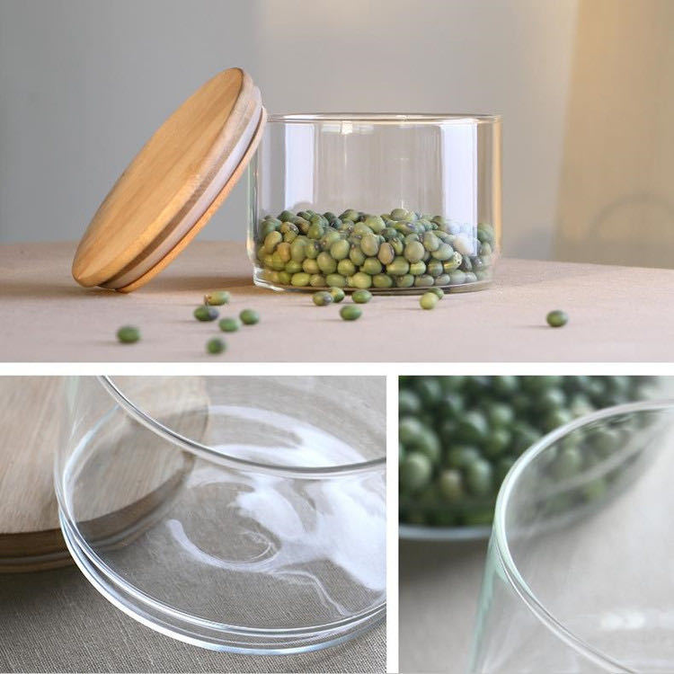 Eco-Friendly Glass Storage Containers with Natural Bamboo Lid – Airtight Zero-Waste Food Jars